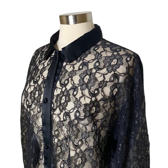 Vintage Victoria's Secret Gold Label Lace Button Up Shirt Dress Women's Small - Picture 5 of 10